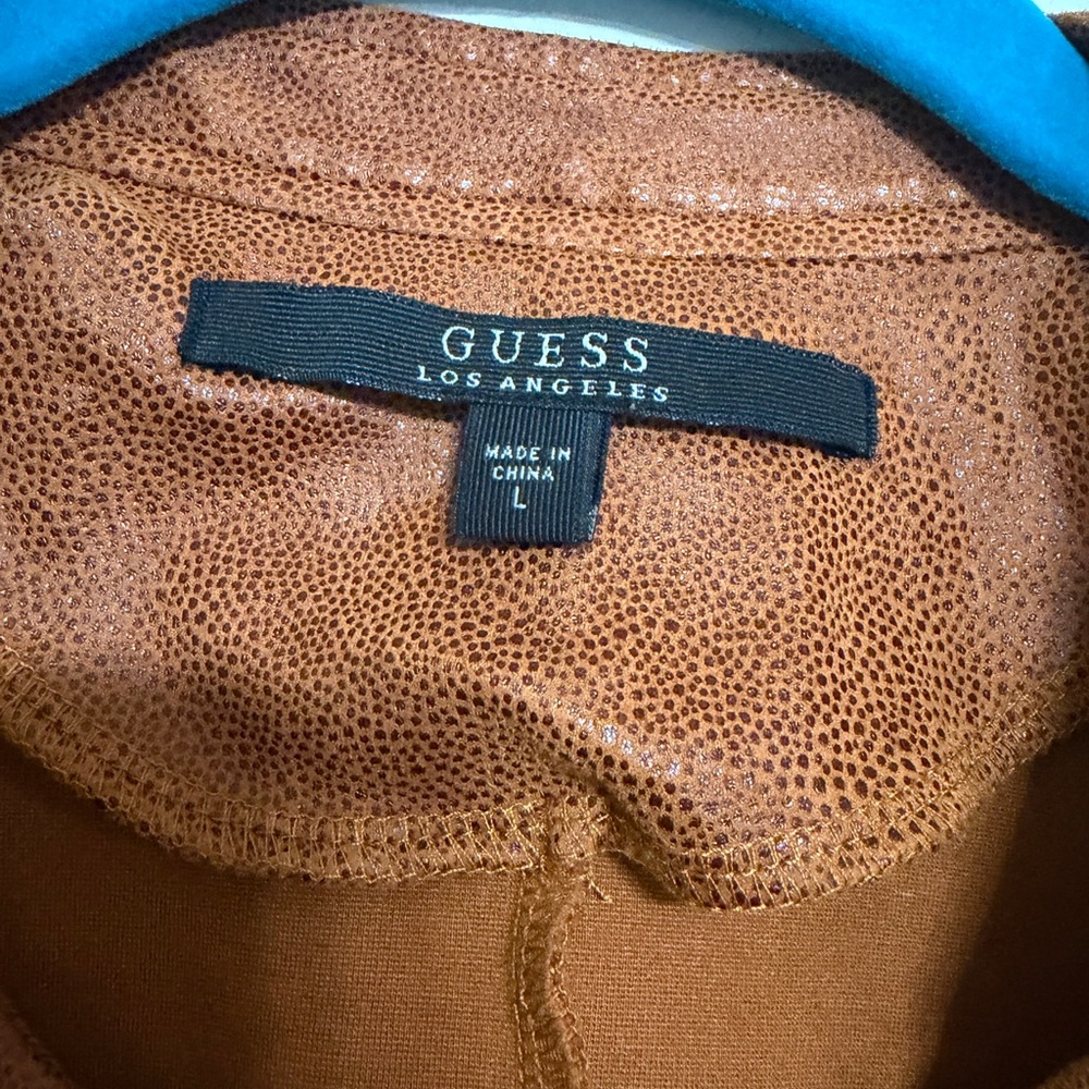 Guess Women's Rust Leather-Effect Jacket - Picture 3 of 11